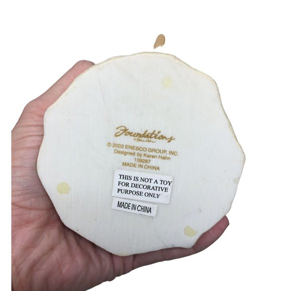 2002 Enesco Foundations Glitter Angel Figurine Holding Star - Picture 6 of 9